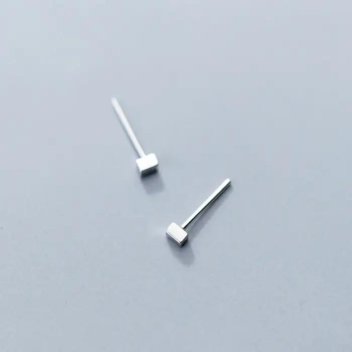 La Monada – boucles d'oreilles en argent Sterling 925 pour femmes, bijoux fins rectangulaires minima