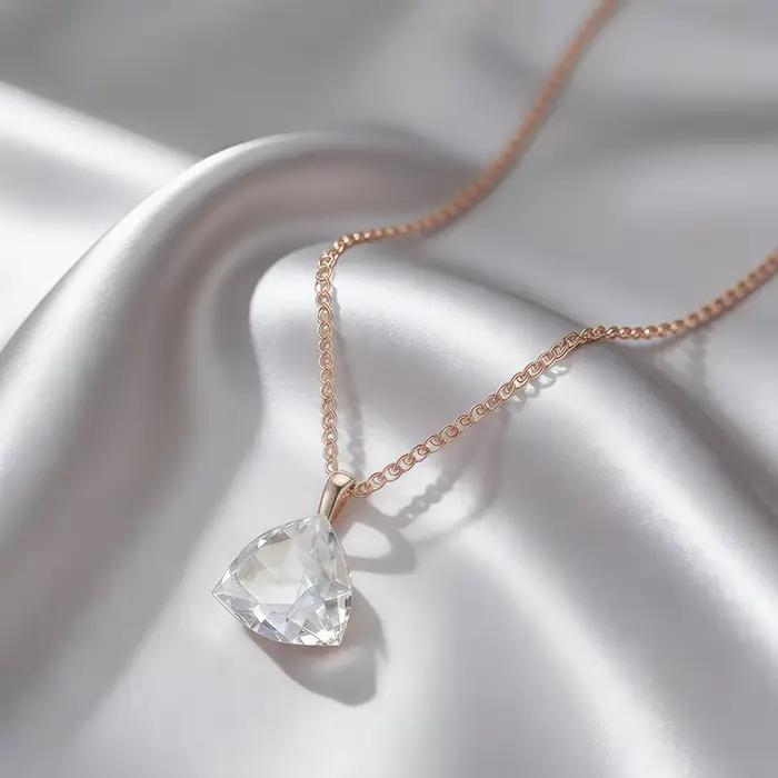 Wbmqda Shiy – pendentif et collier en pierre blanche pour femmes, couleur or Rose 585, grand Zircon de luxe, accessoires de bijoux de mariage