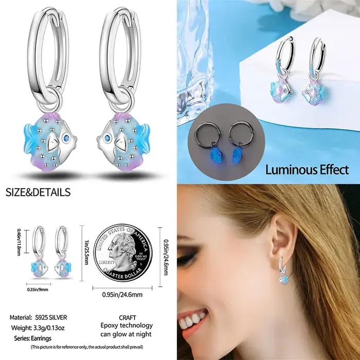 Boucles d'oreilles chat scintillant coloré en argent 2023 véritable
