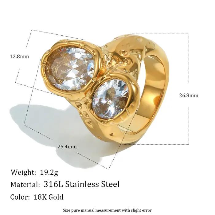 E.B.belle – bague à double tête en Zircon pour femmes
