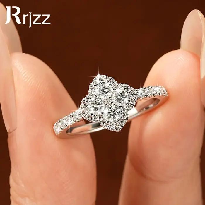 Bague de mariage Rrjzz en moissanite couleur
