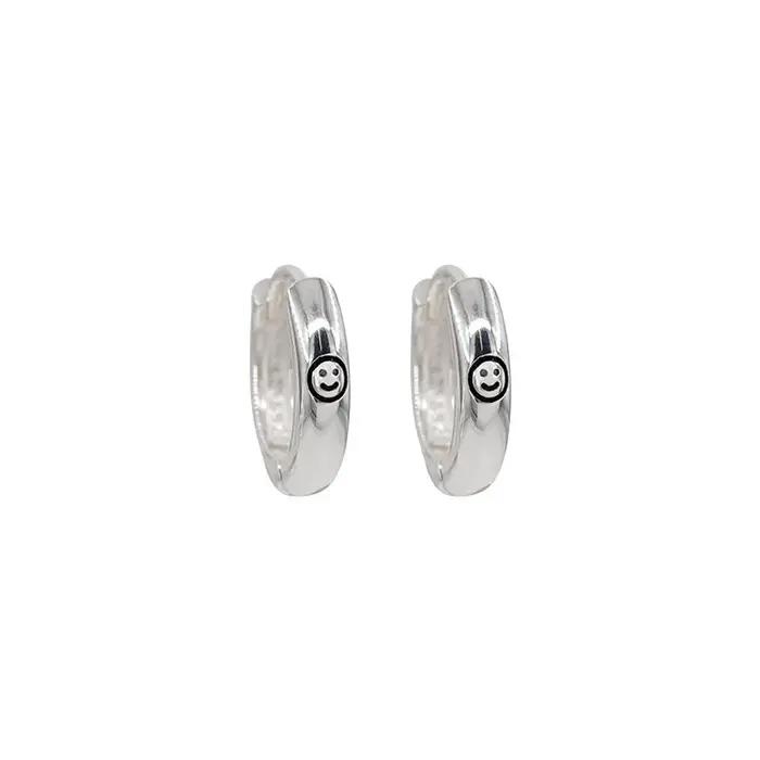 Boucles d'oreilles étoile rétro en argent 925 véritable pour femmes