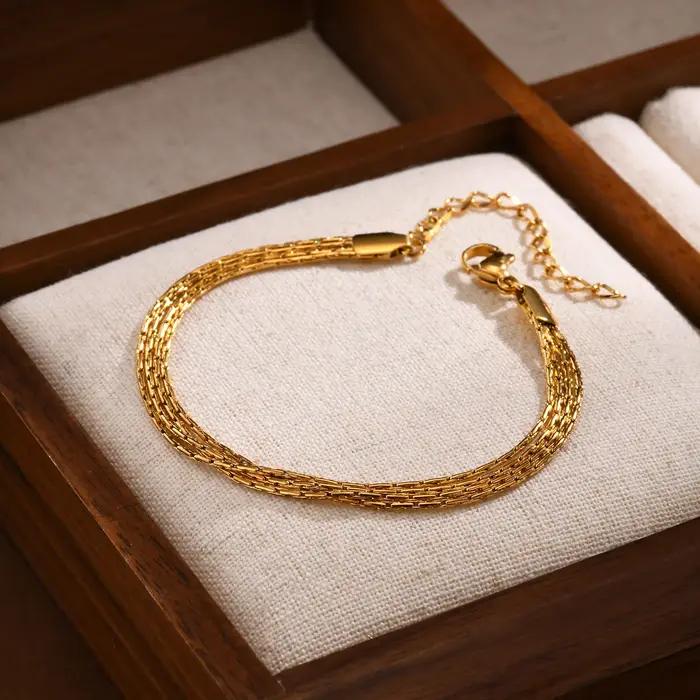 Bracelet empilable en acier inoxydable pour femmes et filles