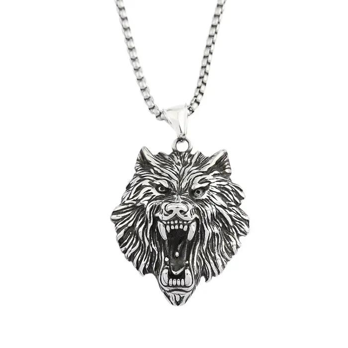 Collier loup Viking nordique à la mode pour hommes