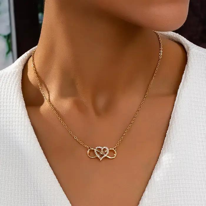 Collier pendentif cœur Love Forever, bijoux cadeaux pour la saint-valentin