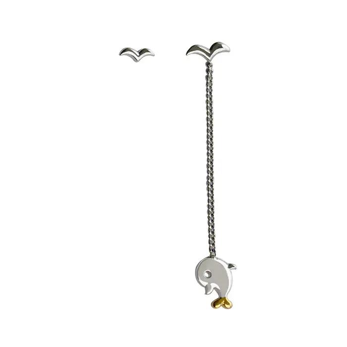 Boucles d'oreilles en forme de dauphin pour femmes