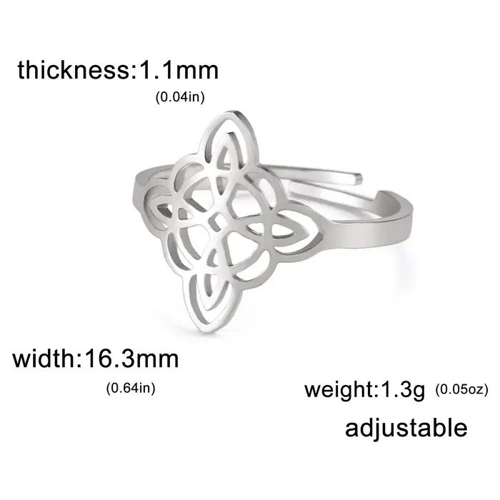 Bague ajustable Nœud de Sorcière pour Femme en Acier Inoxydable, Bijou Amulette Surnaturelle, Cadeau