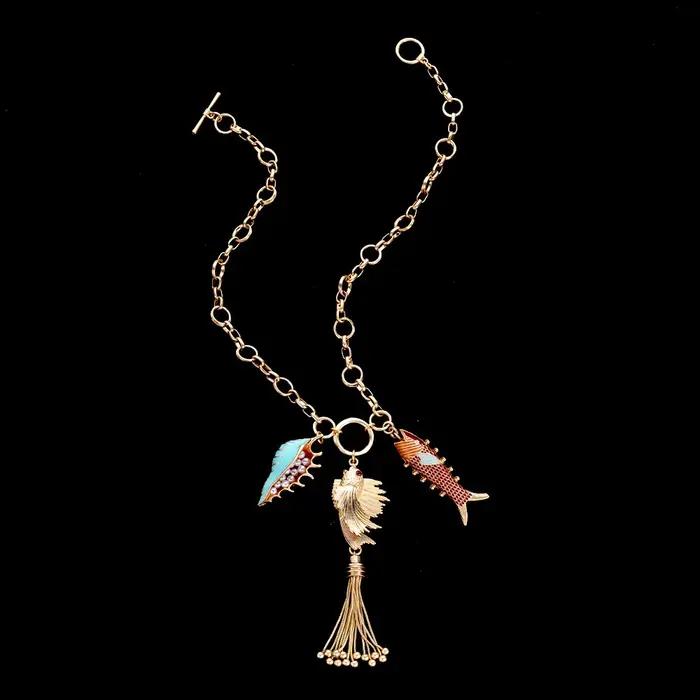 Collier de poisson en acier inoxydable pour femme