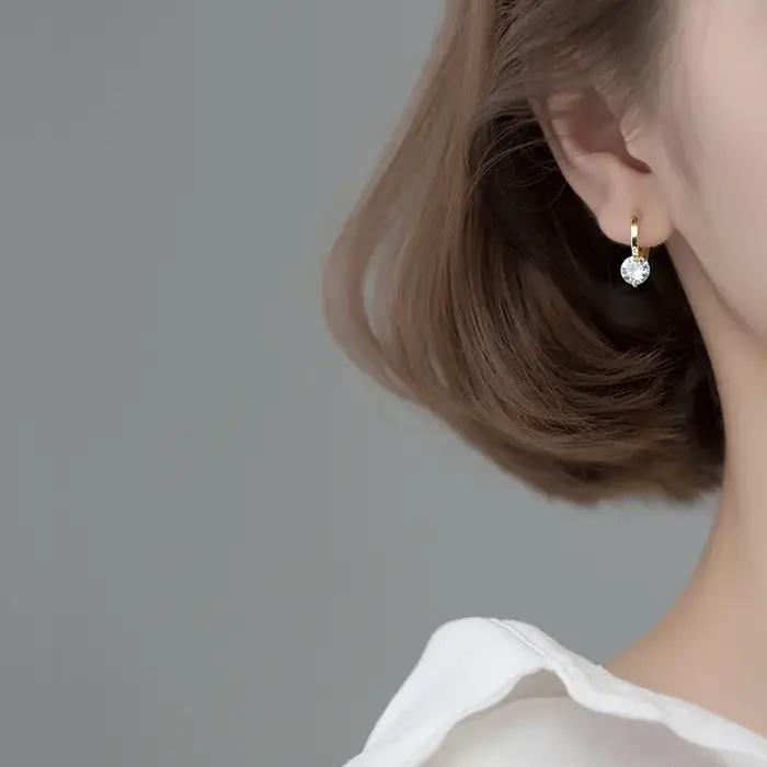 Ane1ct-Boucles d'Oreilles D Moissanite pour Femme et Fille