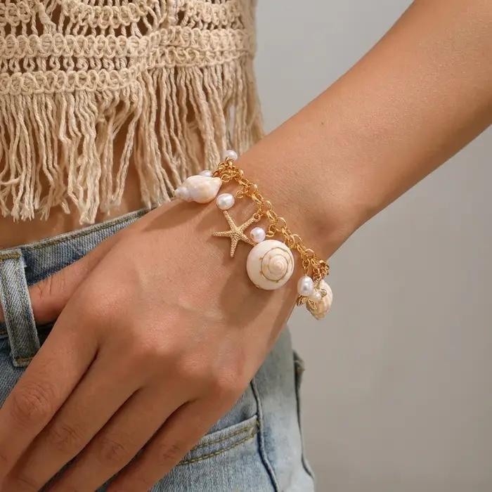 Bracelet Bohème d'Été pour Femme avec Perles et Coquillages