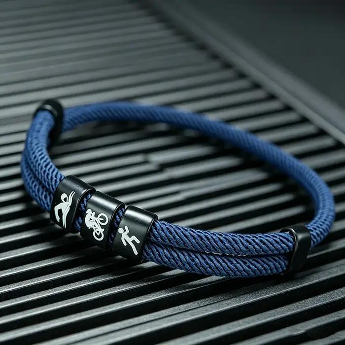 Bracelet en corde de sport pour homme Noter Creative, idéal pour le triathlon, en corde de 4 mm séle