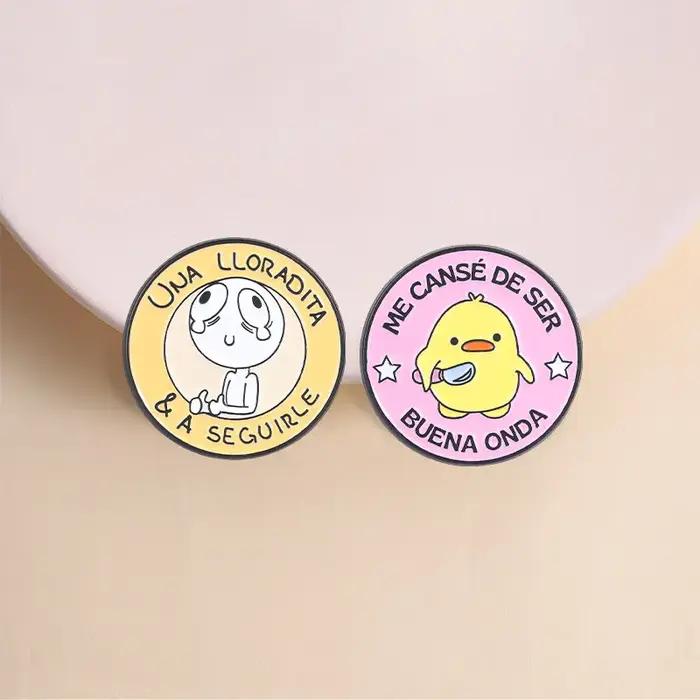 Broches et badges en émail sur le thème des Memes espagnols