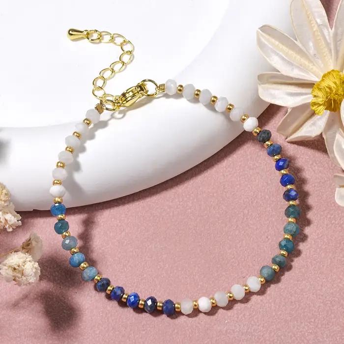 Bracelet rondelles à facettes en pierre naturelle Tourmaline Prehnite Améthyste pour femmes élégantes et bohèmes occasions spéciales