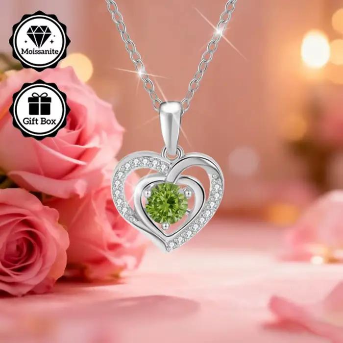 Bijoux LAMVOICE pour femmes, bijoux de haute qualité, collier hypoallergénique, collier en moissanite 1 carat pour femmes, cadeau de Noël