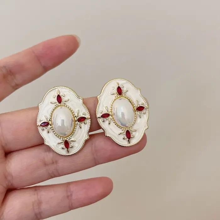 Boucles d'oreilles ovales en biscuits pour femmes