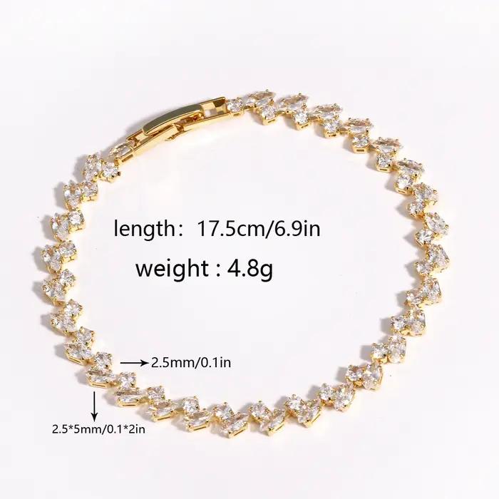 Bracelet en zircone cubique brillante pour femmes et filles