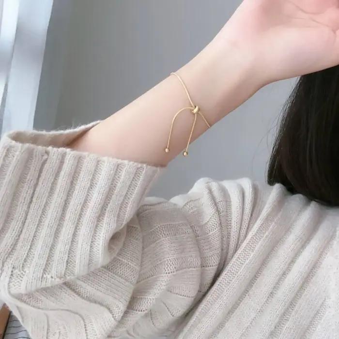 Bracelet réglable en chaîne serpent en acier inoxydable or plaqué rhodium imitation pour femmes et filles occasions spéciales elegance sophistiquée
