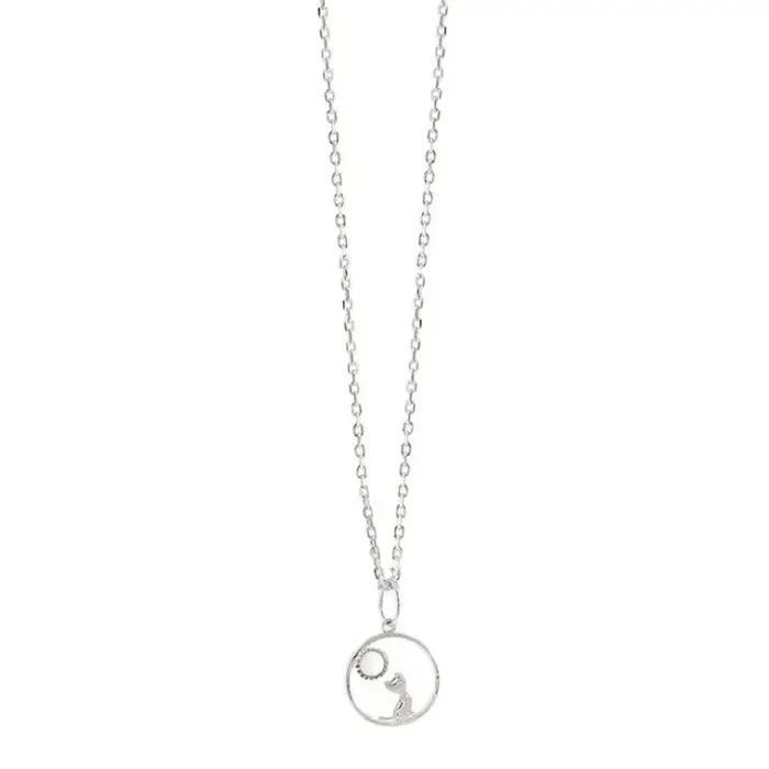 Nouveau Collier Pendentif Rond en Cristal Exquis