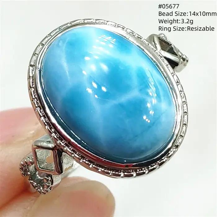 Bague Larimar bleue naturelle