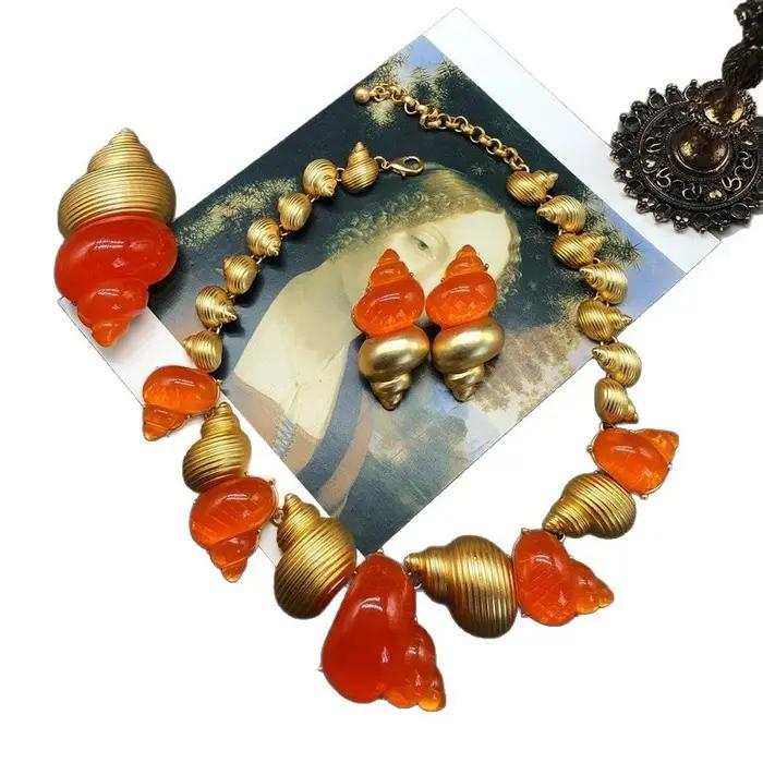 Accessoires de mode vintage KEQIU : collier coquillage