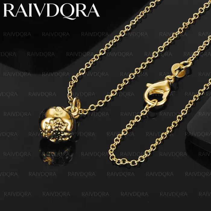 Collier pendentif boule irrégulière plaqué or 18 carats pour femmes et hommes, tendance, cadeau d'an