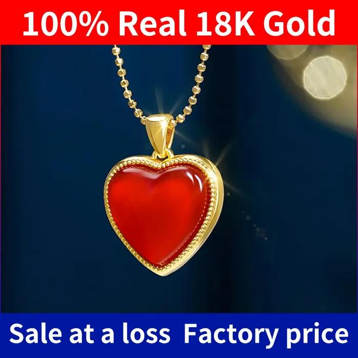 Szjinao – collier en Agate naturelle 100% or véritable 18 carats pour femmes