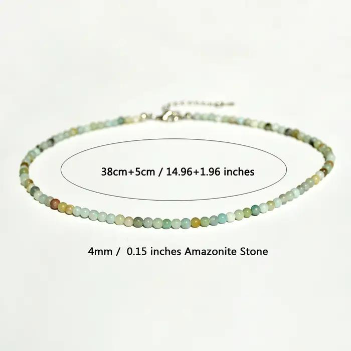 Colliers de la présidence en pierre d'amavergite naturelle pour femmes, colliers de perles bohémiennes faits à la main pour occasions spéciales et port quotidien