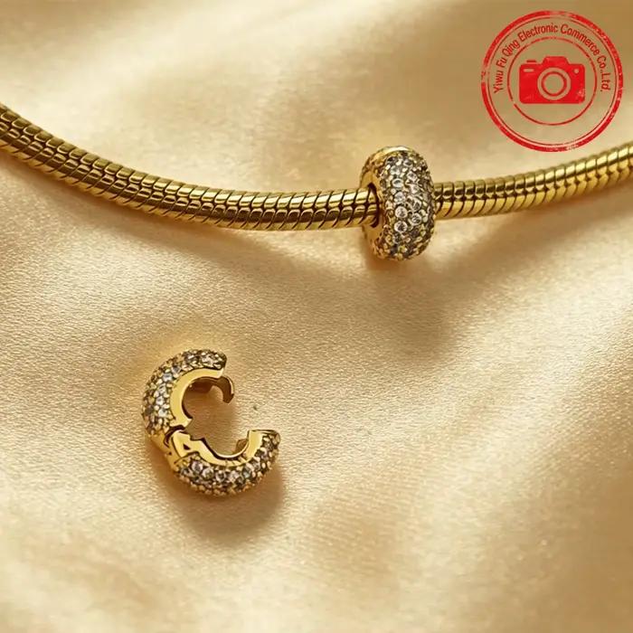 Breloques de la série Clip pour bijoux DIY, cadeaux, clip de sécurité étincelant, clip d'espacement marguerite rose, clip cœurs, perles compatibles avec les bracelets originaux