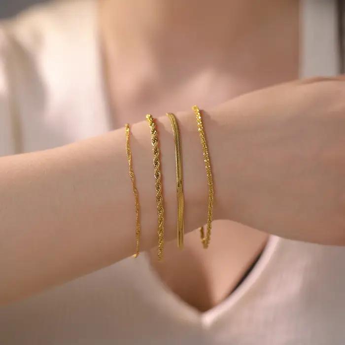 Skyrim – Bracelet torsadé en acier inoxydable pour femmes