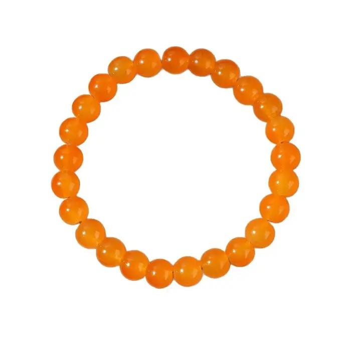 Bracelet exquis en perles de cristal orange – Fait à la main – Unisexe – Le meilleur cadeau pour les amoureux