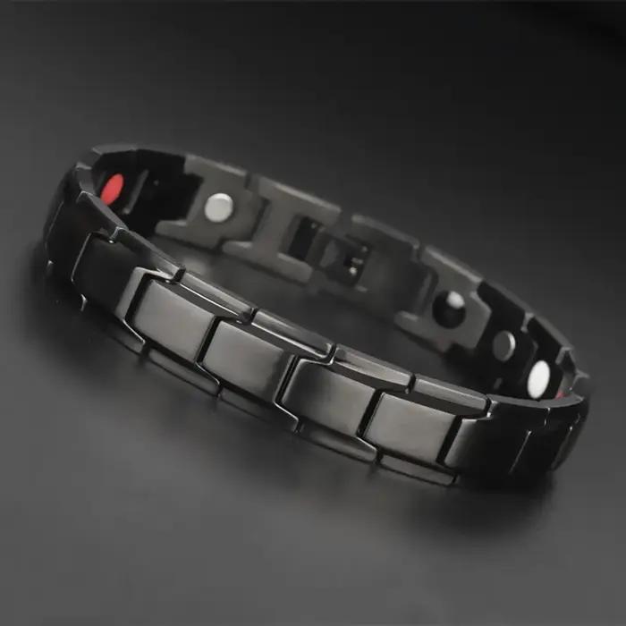 Offre spéciale de luxe mode santé énergie Bracelet hommes en acier inoxydable Bio magnétique Anti-fatigue Anti-rayonnement Bracelets bijoux