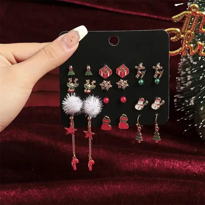 Ensemble de boucles d'oreilles de noël pour femmes