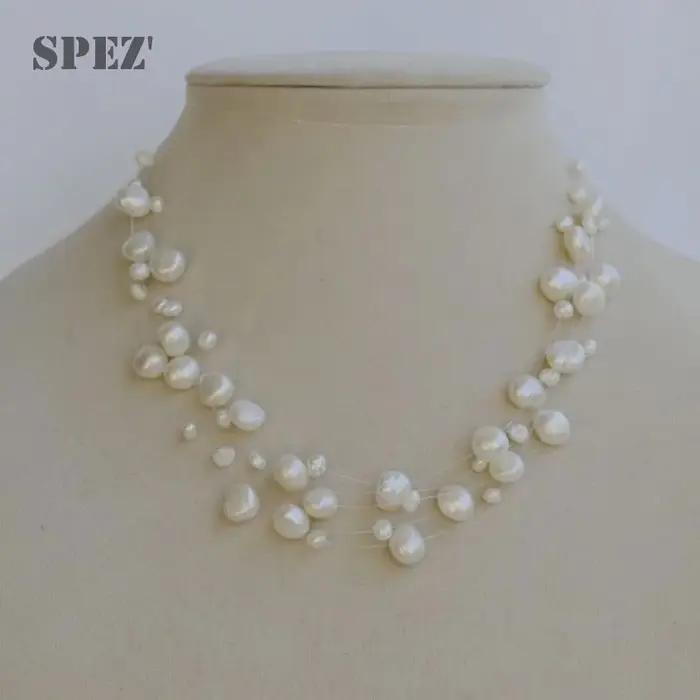 Collier de perles d'eau douce naturelles pour femmes