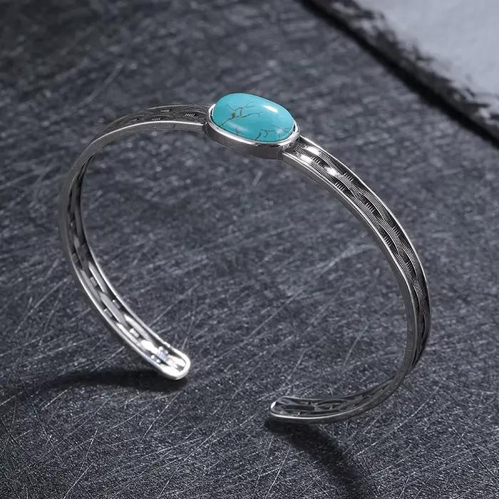 Bracelet en argent Vintage en Labradorite naturelle, œil de tigre, réglable, bijoux fins pour femmes, cadeau de saint valentin