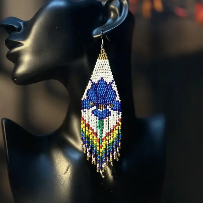 AHAYA – boucles d'oreilles officielles à fleurs bleues