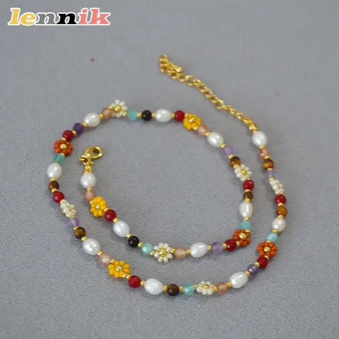 LENNIK collier marguerite de perles d'eau douce