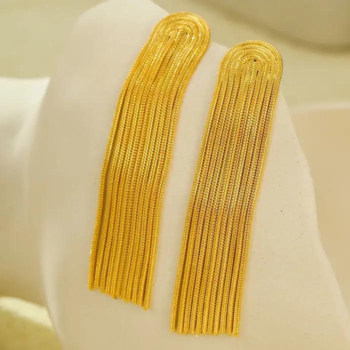 Boucles d'oreilles longues à franges pour femmes