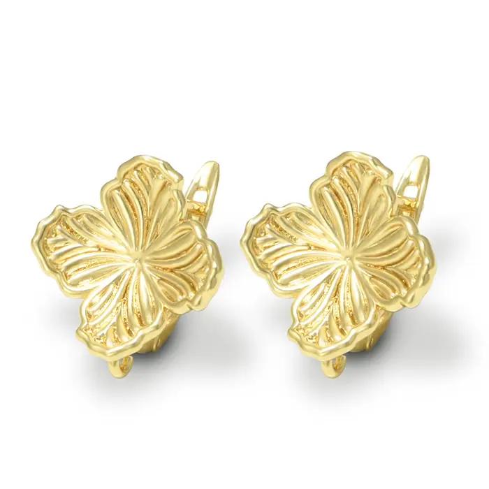 1 paire de crochets de boucles d'oreilles plaqués or 18 carats
