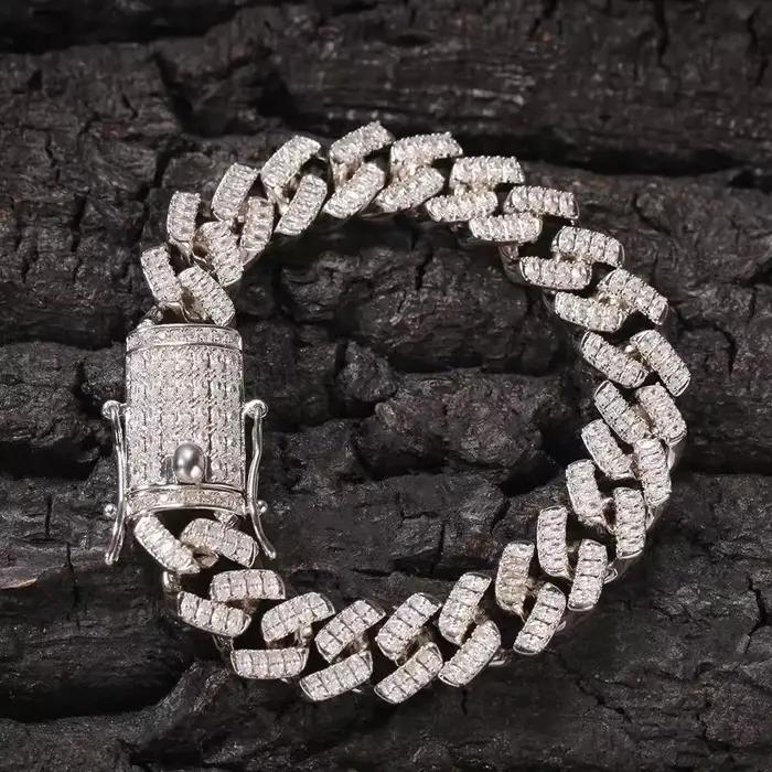 Bracelet nouveau bracelet cubain rétro en cuivre et zircon incrusté