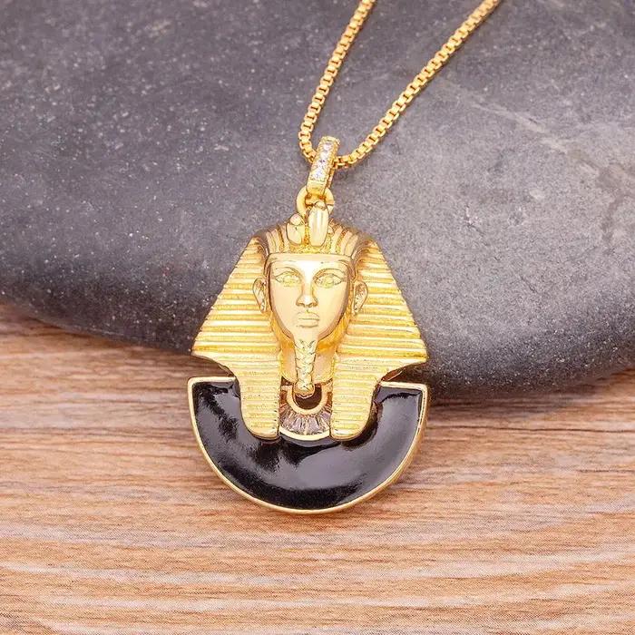 Nidin – collier pyramide de cristal Vintage pour hommes et femmes, pendentif de couleur or, pendenti