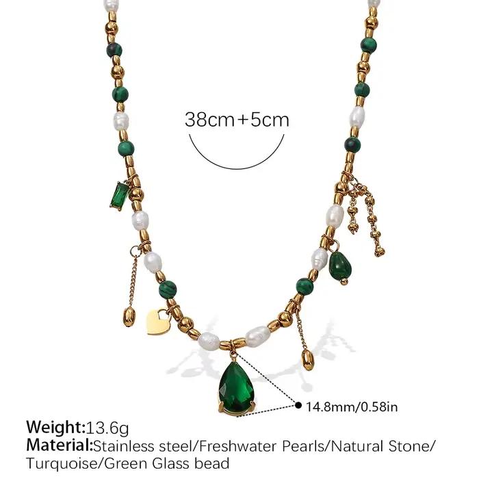 Amaiyllis lumière luxe perle naturelle cubique zircone collier pendentif exquis élégant clavicule chaîne collier bijoux