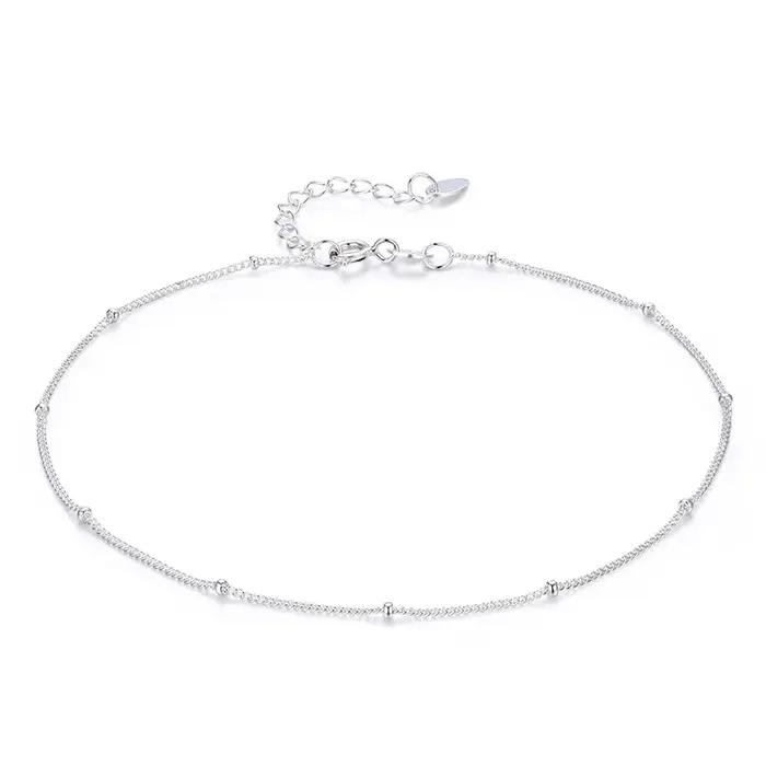 Bracelet fin en argent regardé 925 véritable pour femme