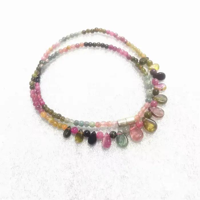 Collier en pierre naturelle de tourmaline pour femme