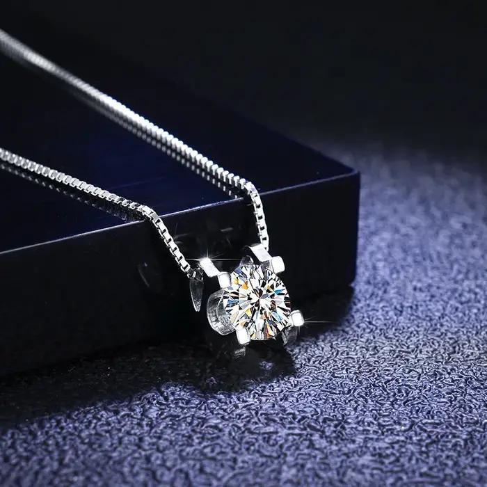 3ct D Clolor réel Moissanite ensembles de bijoux femmes en argent Sterling 925 boucles d'oreilles collier