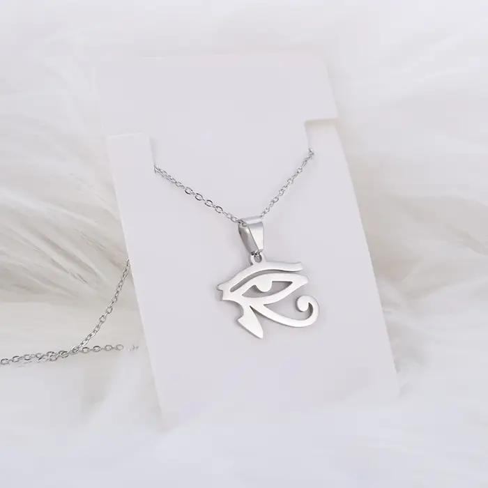 Collier œil d'horus en acier inoxydable pour femmes, amulette Simple à la mode, bijoux amulette, cad