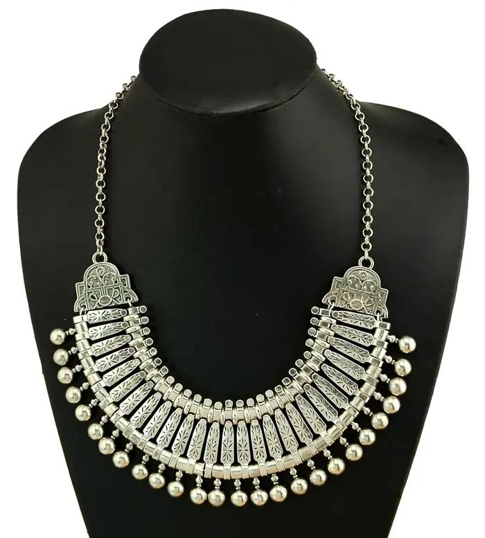 Collier ras du cou ethnique traditionnel gitane Afghan pour femmes