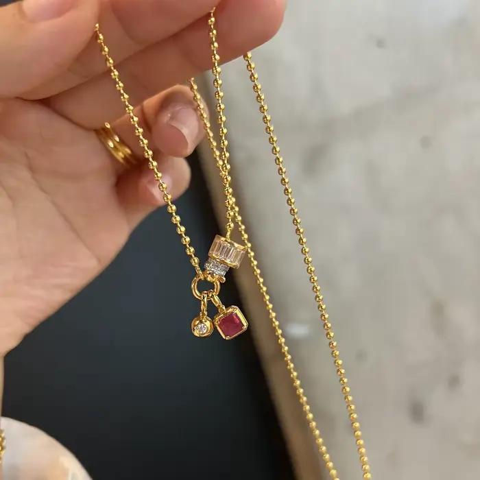 Collier en calcédoine verte de luxe, irrégulier, vintage, exquis, haute qualité, chaîne UR, bijoux créatifs