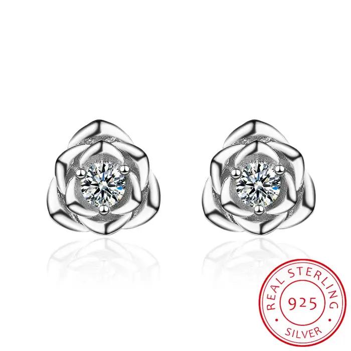 Boucles d'oreilles Brinco pour femmes et filles, bijoux mignons, clous d'oreille délicats, petite fl