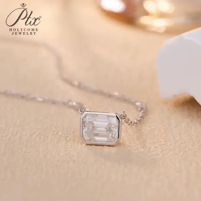 Pendentif en argent sterling 925 avec rubis taille émeraude pour occasions spéciales bijoux de fête cadeau d'anniversaire et de mariage
