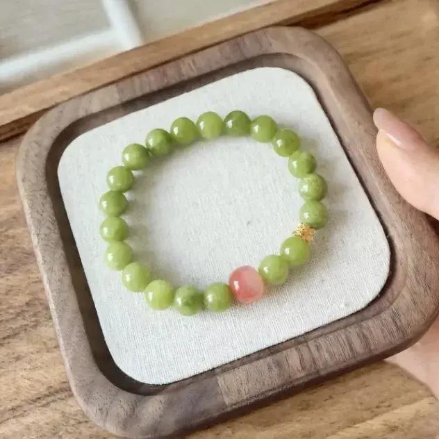 Bracelet en cristal d'olivine vert naturel